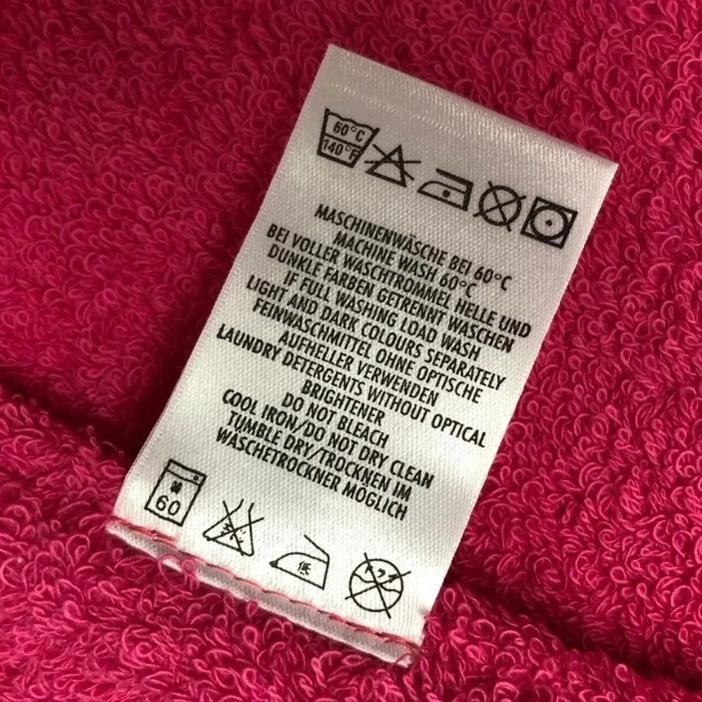 Escada Beach Bath Towel Unisex Fuchsia Pink Velour Cotton Embroidered Logo